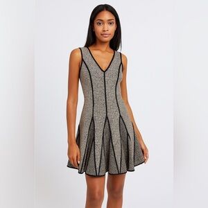 Halston Heritage Khaki‎ Jacquard Fit and Flare Dress 6